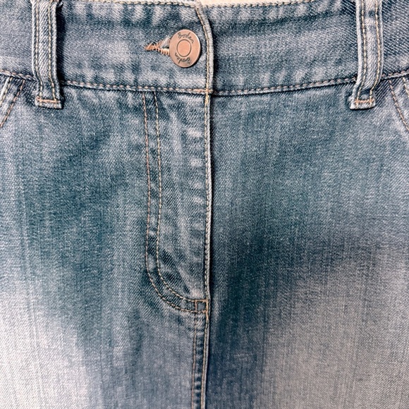 BODEN 6R WOMENS PETITE  DENIM FLIRTY ARTSY POCKETS COMFY GIRLY MIDI SKIRT - Picture 4 of 6